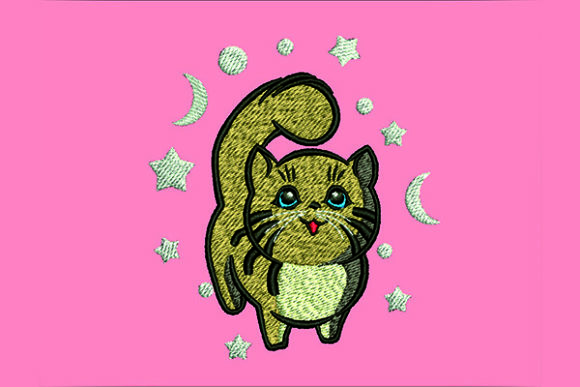 Baby Cat Cute Face Embroidery