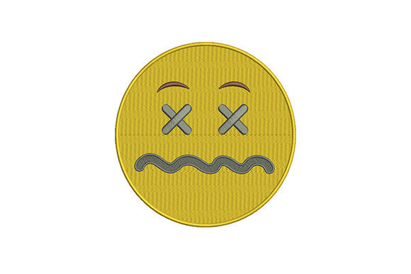 Confounded Emoji Embroidery Design