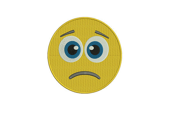 Frowning Emoji Embroidery Design