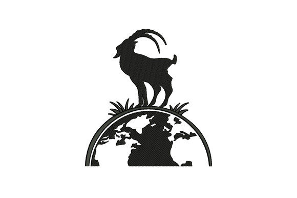Ibex on the Earth Embroidery Design