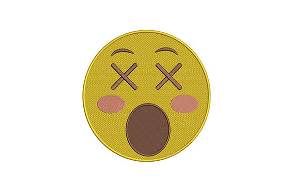 Open Mouth Face Emoji Embroidery